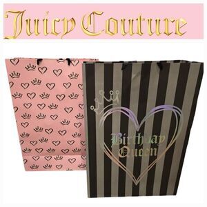Juicy Couture Home 2-PC Birthday Queen & Heart Crown Gift Bag Set